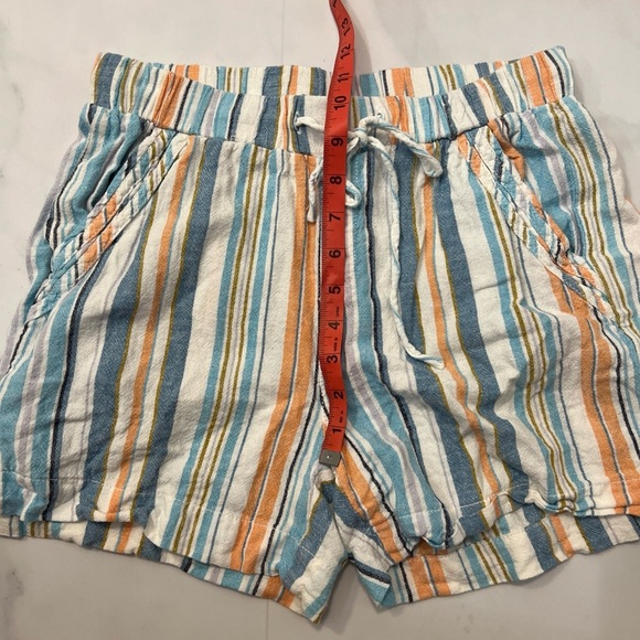 Briggs Linen Blend Blue and Orange Bermudas with Vertical Stripes summer wear - Picture 4 of 5